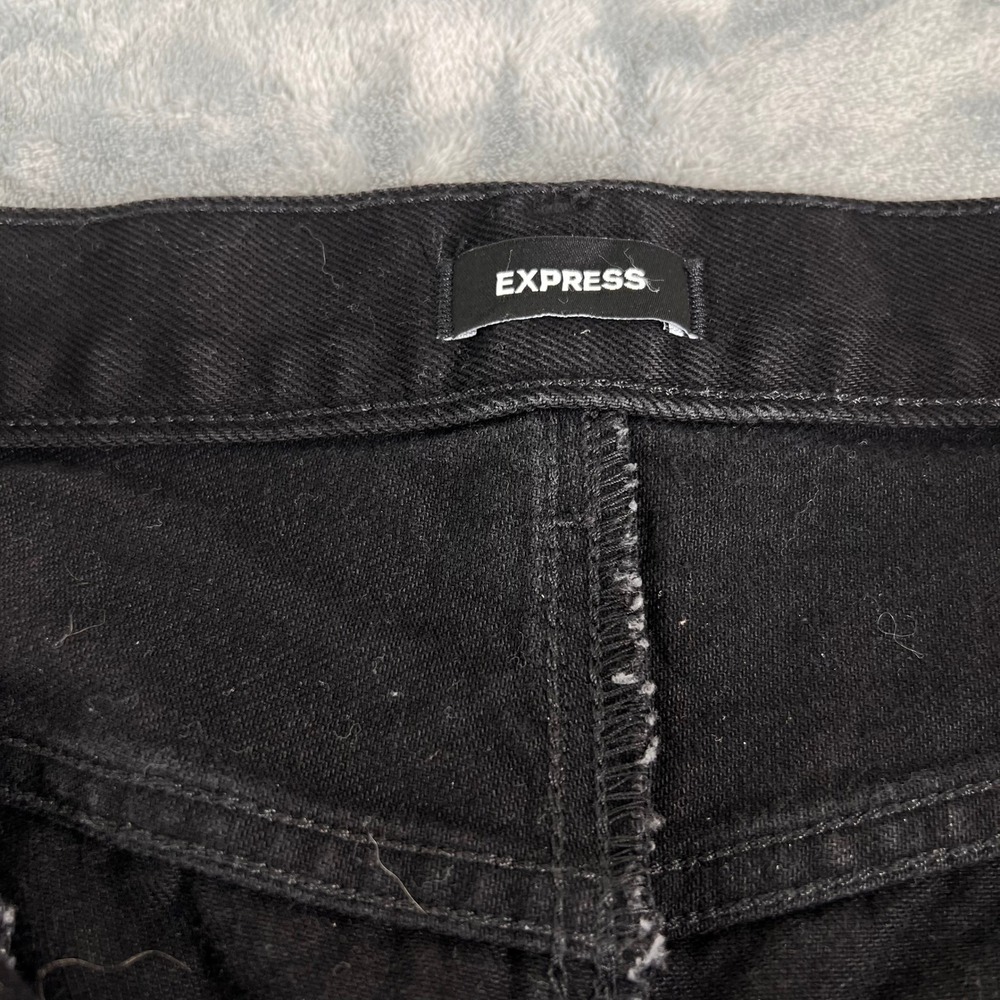 Express Balloon Leg High Rise Jeans Black Denim Size 12R Womens